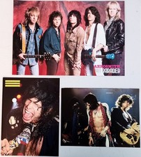 AEROSMITH LIVE~3 POSTER LOT~1990 MAGAZINE PINUP CLIPPING-STEVEN TYLER/JOE PERRY
