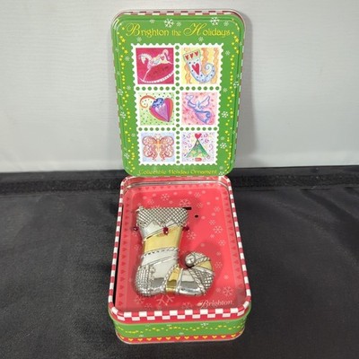 Brighton the Holidays Week 2 Silver & Gold Stocking Collectible Ornament In Box