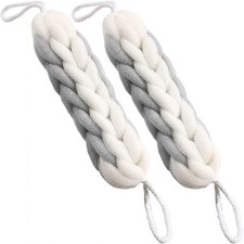 2 Packs Upgraded Long Stretch Back Sponge with Rope Handles Back Scrubber Bath S