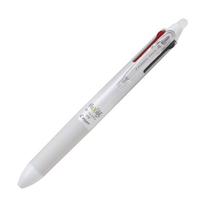 Pilot Frixion Ball Knock 4-Color Gel Ink Multi-pen, White (Lkfb-80ef-w