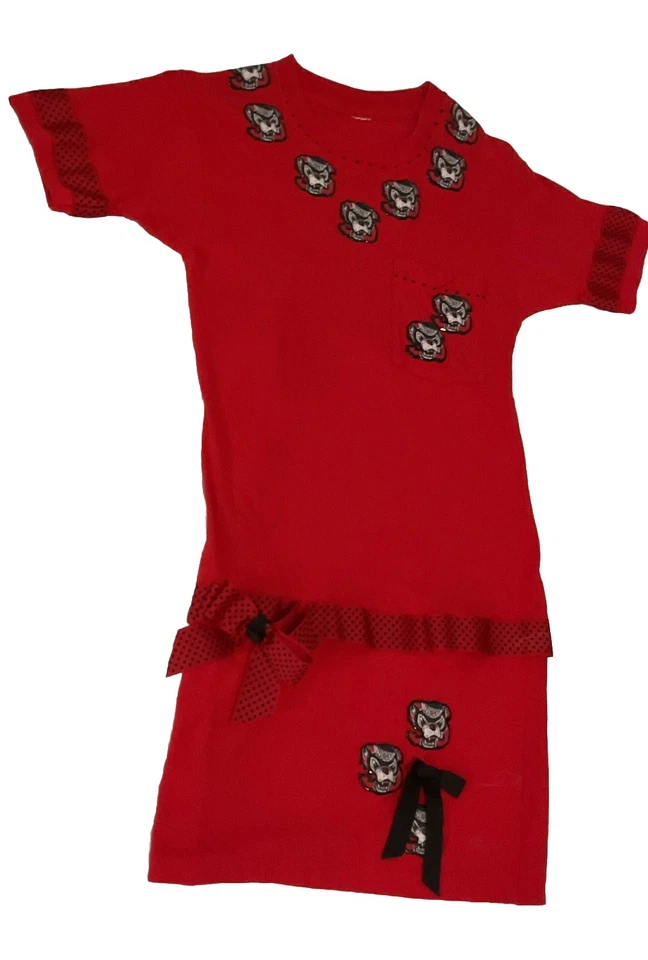 NC State Wolfpack Mini Dress Wmn College Student Gameday Cotton Handmade NCSU - Image 2 of 4