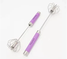 Prepology 2-Pack 10" and 12" Wire Push Whisks Amethyst Color