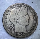 1909-O  Barber, Liberty Head, Morgan Half Dollar,  VG/F - Light Scratches