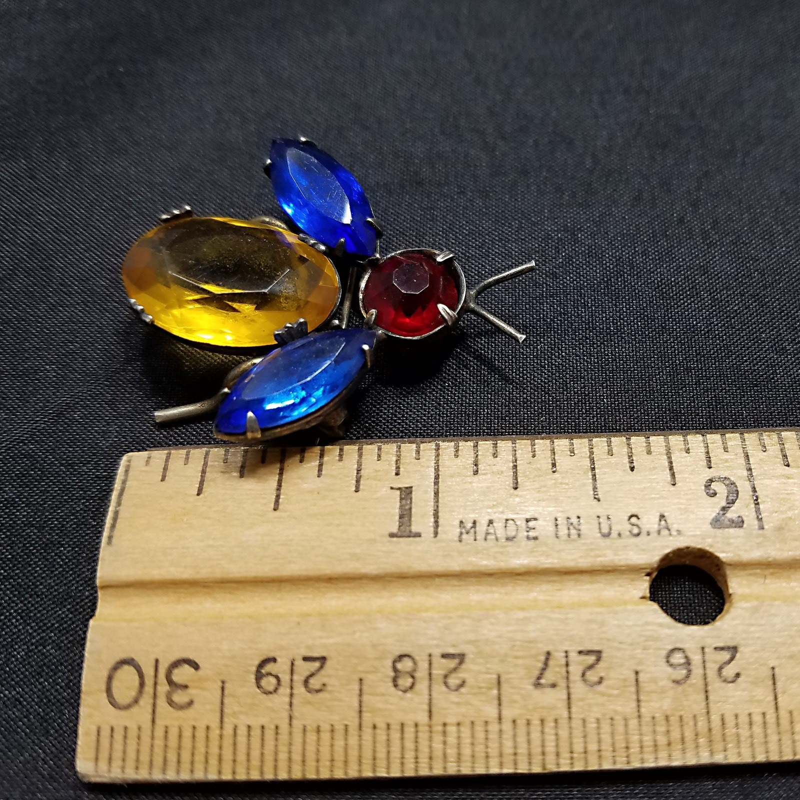 Vintage Adele Simpson Bug Brooch, Multicolored Rh… - image 5