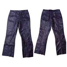 Vtg 90s Wilsons Women  s Leather Pants Bareback Pocketless Black Size 6