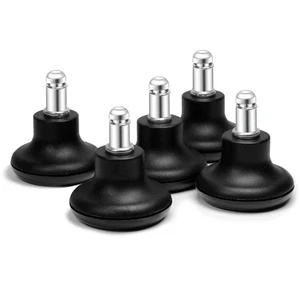 New! 5 Pack Black  Low Profile Bell Glides Replacement Chair Feet Wheel Stoppers