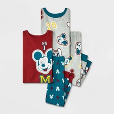 Disney Mickey Mouse Friends 4T Toddler Boys' 4pc Pajama Set
