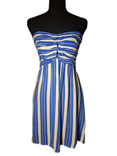 Boho Mini Dress Valija Women Blue Casual Dress M vacation sundress