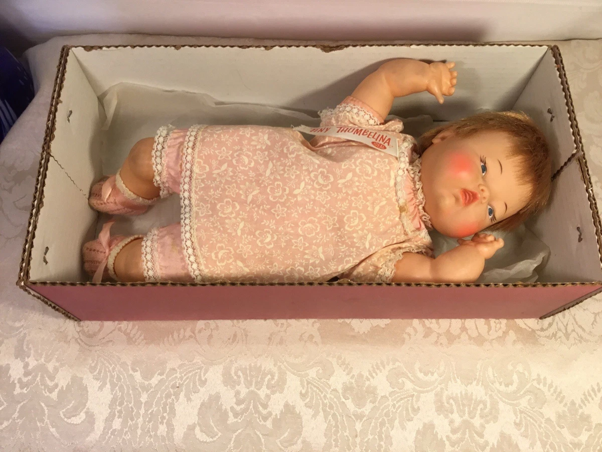 1960's Ideal Corp Tiny Thumbelina Doll OTT-14 14" Inch Original Dress Tag & Box
