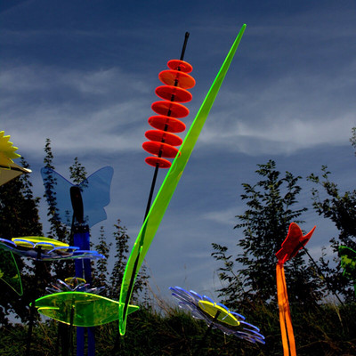   SunForm-Sonnenfänger, Schilfgras, Deko für Gartenteich, Orange, groß, 1.4m