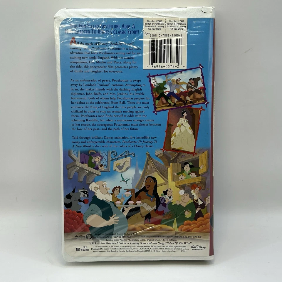 Pocahontas II Journey New World VHS Disney Video Tape Collection VTG Clamshell - Image 2 of 4