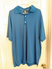 FootJoy FJ Men's Sz XL Blue All Over Pattern Golf Performance Polo Shirt