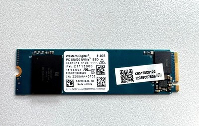 Western Digital SSD 512GB NVMe SN530 Festplatte SDDPNPZ-512G-1114 M-Key 100%