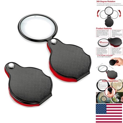 Elegant Leather Sheath 2pcs 5X Magnifying Glass - Perfect Gift for Elders' Needs