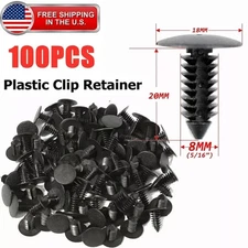 100x 8mm Bumper Clips Auto Car Hole Plastic Rivets Fastener Fender Push Pin NEW