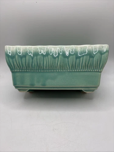 Vintage 50's Coronet Stoneware Pottery 206~USA Indoor Planter Mint Green