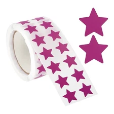 1/2" Star Stickers, 1000 Pcs Semi Gloss Labels for Teacher Supplies, Purple