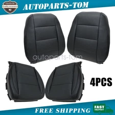 Driver & Passenger Bottom & Top Leather Seat Cover Black For 2006-2010 VW Jetta
