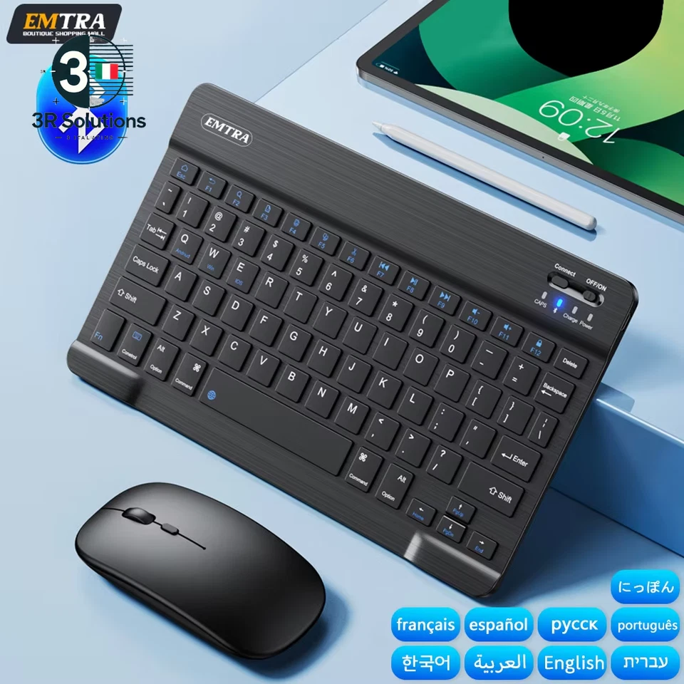 Tastiera Wireless Bluetooth Mouse per Tablet IOS Android Windows per Ipad Air Mi - Bild 2 von 4