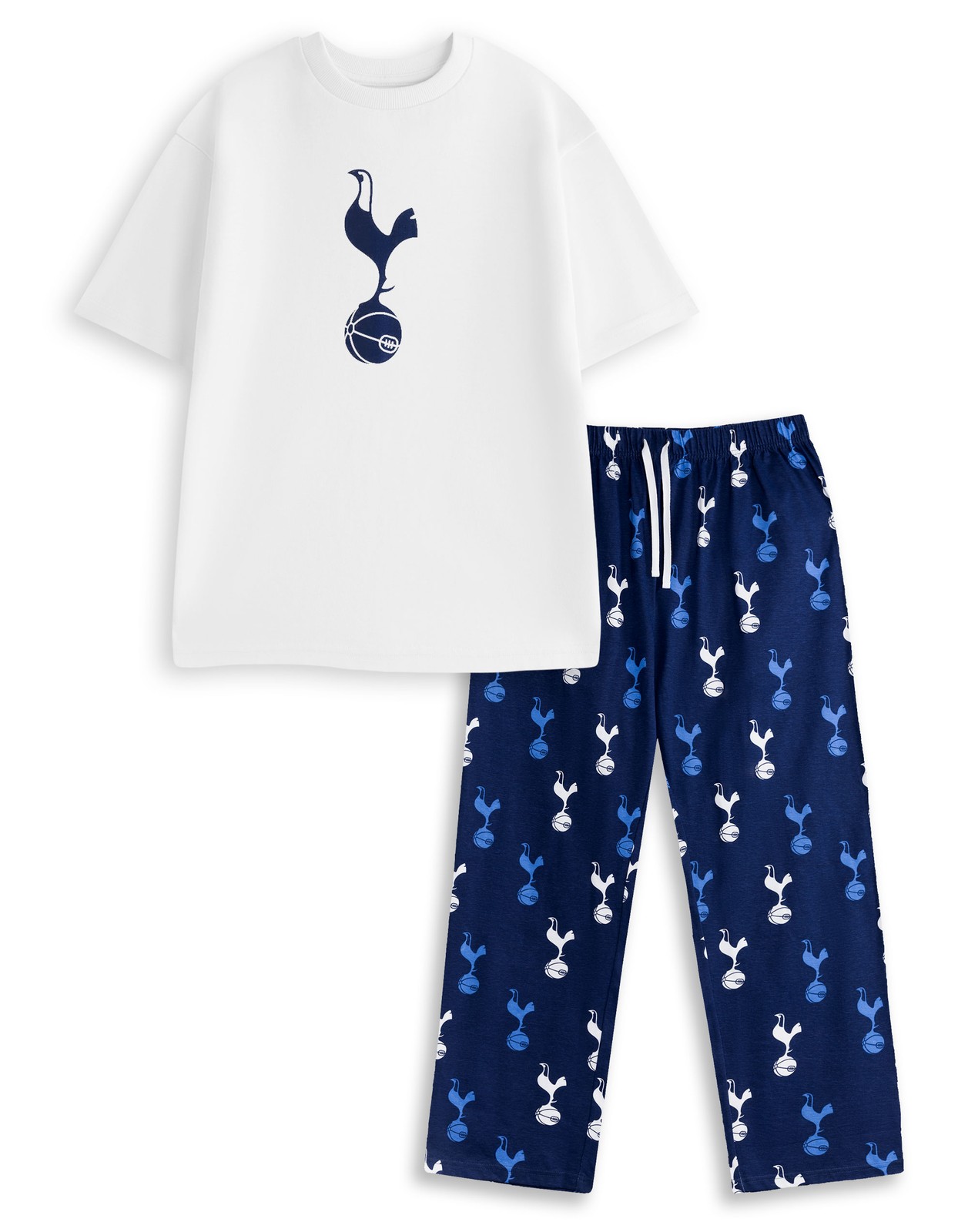 Tottenham Hotspur Wei Logo Kurzrmeliges Pyjama-Set mit langem Bein Mnner 7690₽