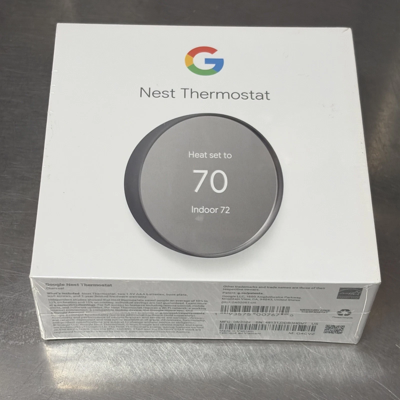 Google Nest Smart Thermostat 4th Generation Charcoal G4CVZ Factory SEALED
Opens in a new window or t