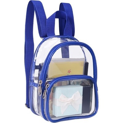 Clear BackPack Waterproof Outdoor Carry Bags Blue 9''x7.5''x2.8'' Stadium Bags