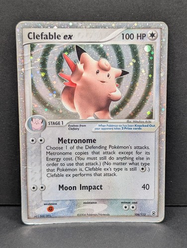 Clefable ex 106/112 FireRed & LeafGreen Holo Ultra Rare Pokemon TCG Nintendo