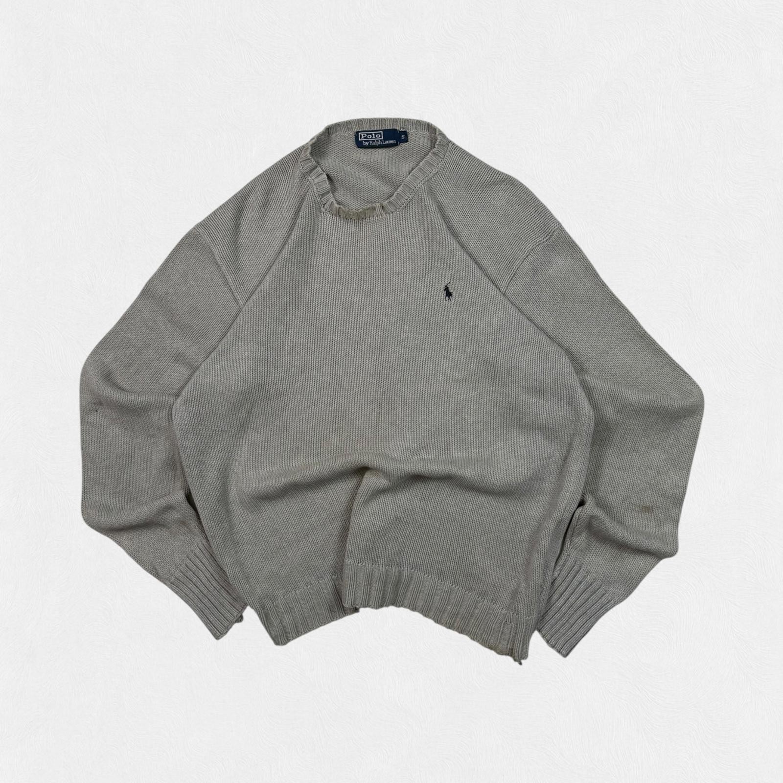 Vintage Polo Ralph Lauren small logo knit sweater grey small