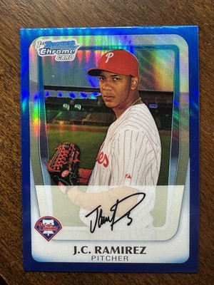 J.C. RAMIREZ 2011 Bowman Chrome BLUE REFRACTOR ROOKIE #069/150 (#BCP144) - NM