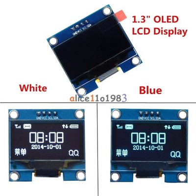 1.3'' OLED LCD Display Module White/  IIC I2C   3.3-5V For   *lm