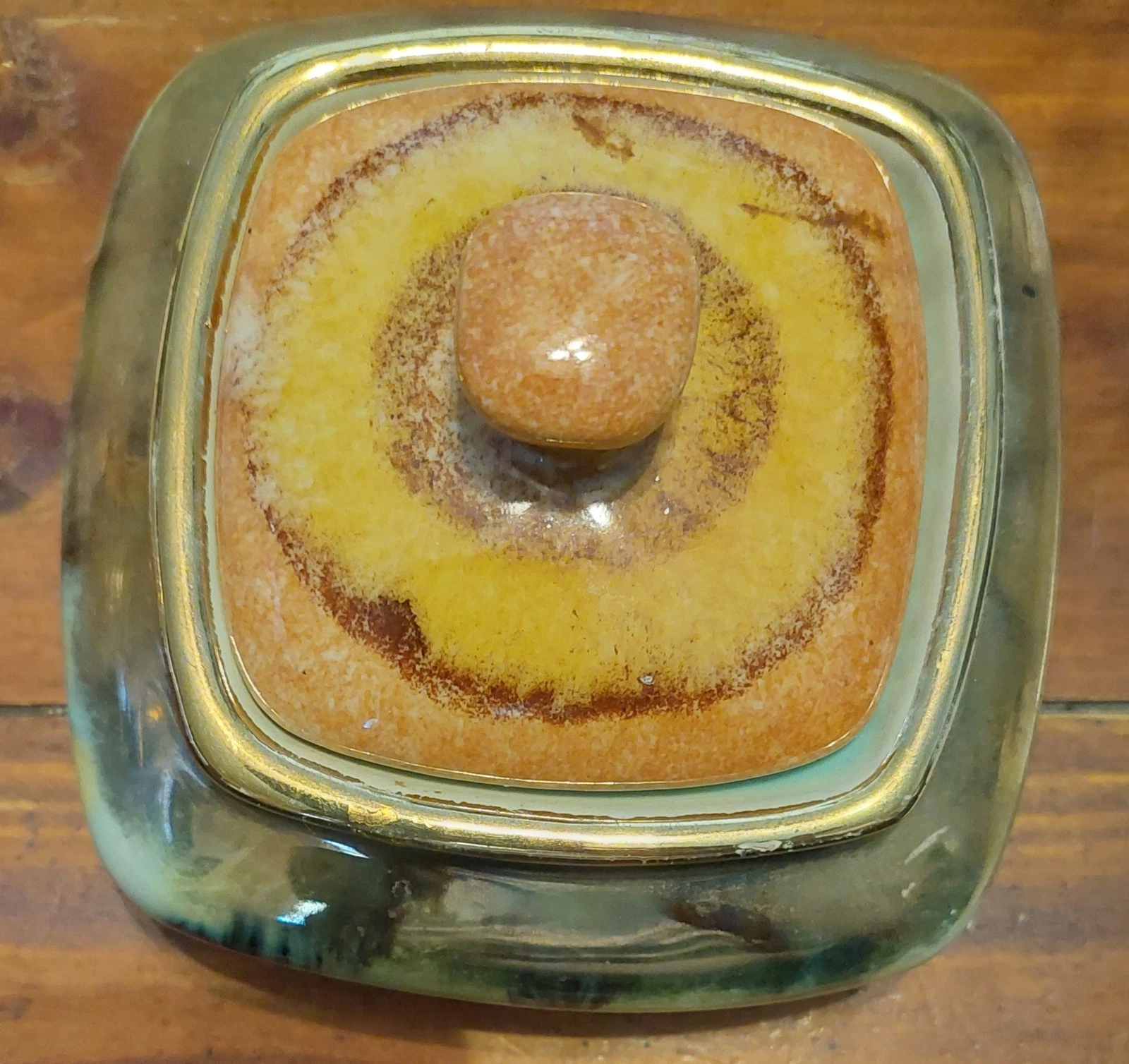 Vintage German Ceramic Covered Butter Dish with lid