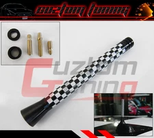 FOR MINI COOPER S R55 R56 R57 CHECKERED FLAG COLOR 5'' INCH SHORT RADIO ANTENNA