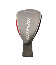 Top Flite Golf Driver Head Cover Headcover Gray Red White Excellent Condition