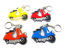 4 RUBBER VESPA MOTORCYCLE KEYCHAIN KEY RING