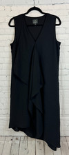 ADRIANNA PAPELL black frill sleeveless dress size 12