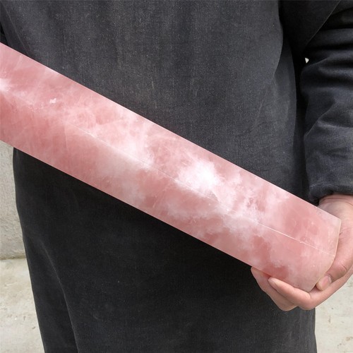19.5LB Natural Rose Quartz Crystal Obelisk Wand Point Cystal Reiki Tower Heal - Picture 18 of 20