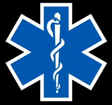 Blue Reflective Vinyl Star Of Life Car or Fire Helmet Decal EMT multiple sizes