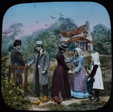 ANTIQUE Magic Lantern Slide TIMOTHY CRAB NO16 C1890 PHOTO VICTORIAN STORY ACTORS