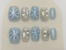 custom Nails Handmade press on nails-10 pcs-Medium-firework In the Sky