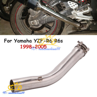 For Yamaha YZF-R6 R6s 1998-2005 Exhaust Middle Mid Pipe Connection Tube Slip On