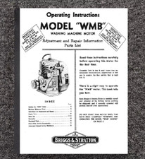 Engine Operator Maintenane Parts Manual Briggs & Stratton Model WMB - 17 Printed