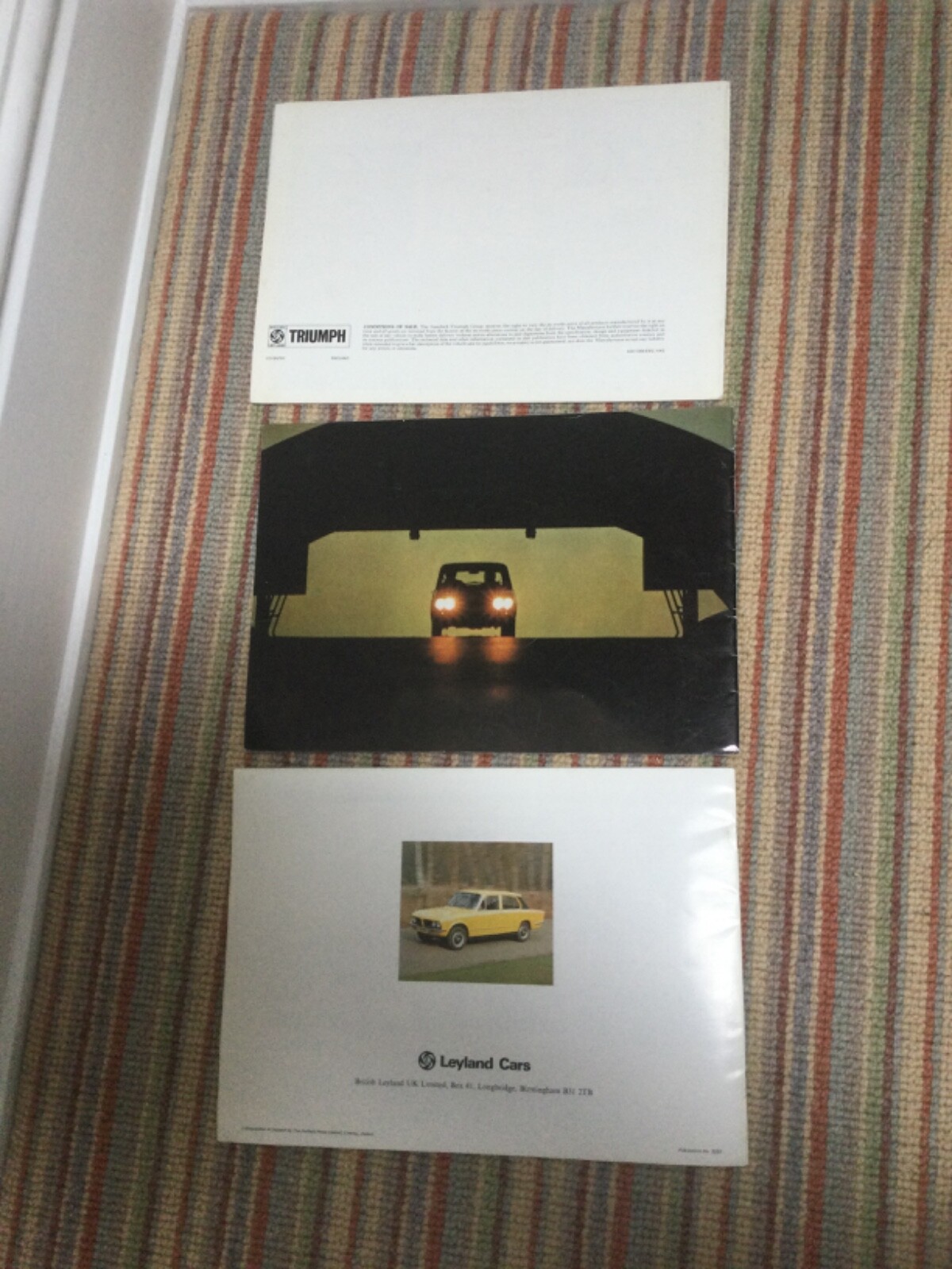 Vintage 1970's Triumph Dolomite + P.I. Car Brochures X 3 Advertising