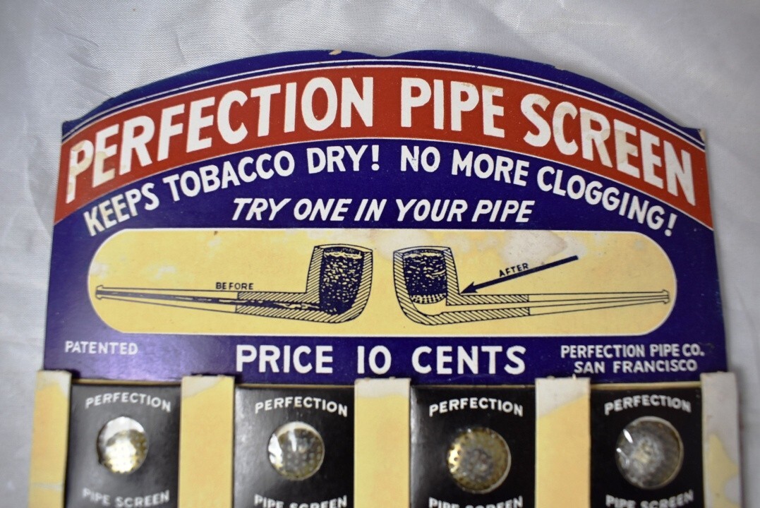 VINTAGE NOS DISPLAY CARD PERFECTION PIPE SCREENS eBay