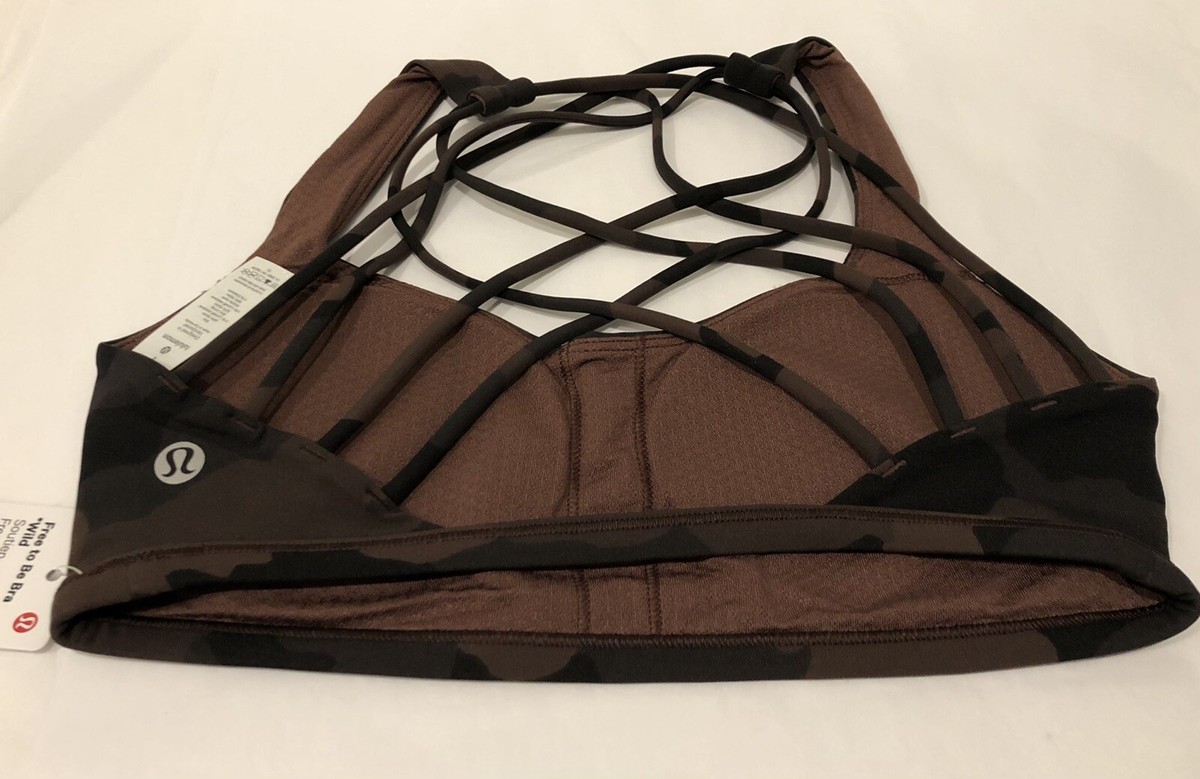 【新品未使用】Lululemon ブラウンブラトップ サイズ6 NWT Lululemon Free To Be Wild Bra A/B Cup ~ Sz 4 ~ Heritage 365