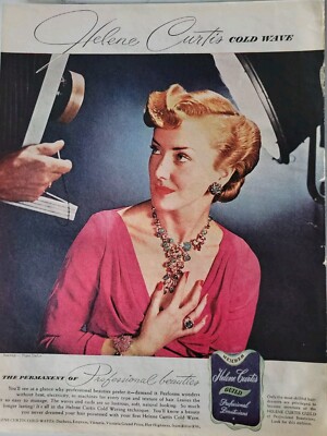 1943 Helene Curtis Cold Wave hair permanent  Is professional beauties vintage ad