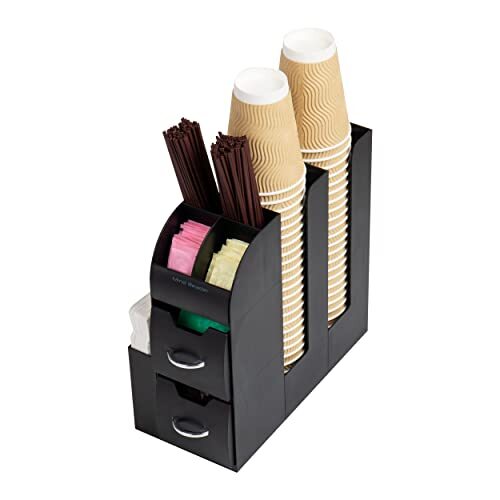 Mind Reader Coffee Upright condiment organizer, 6 x 12 x 12, Black - Picture 5 of 8