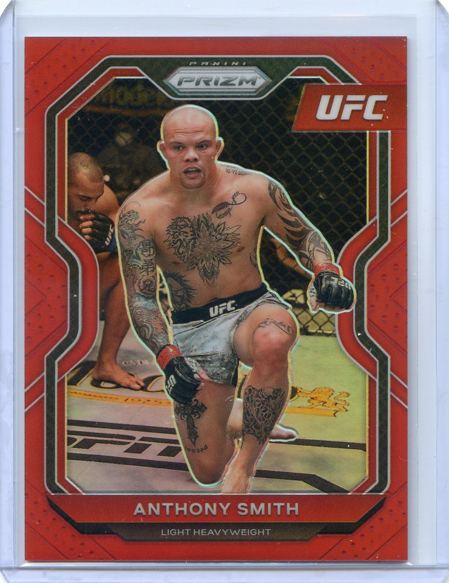 2021 Panini UFC Prizm ANTHONY SMITH RED Prizm MMA Card No 96 #178/275