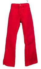 Vintage 1970s red big E Levi's jeans, cotton pants flare bell bottoms dark S