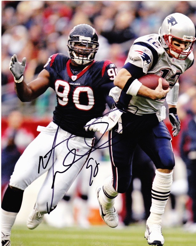 Mario Williams signed 8x10 color Houston Texans photo