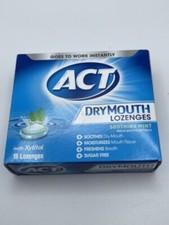 2 - ACT DRY MOUTH LOZENGES - 18 LOZENGES EACH BOX - SOOTHING MINT - SUGAR FREE